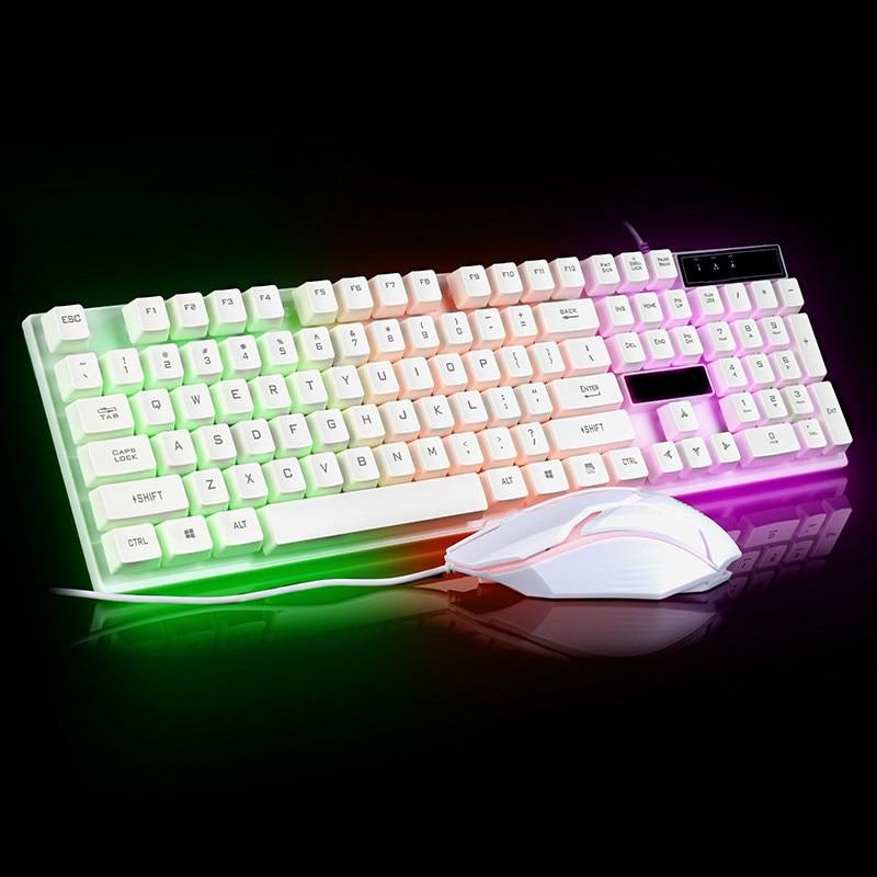 Ninja Dragons White Knight Gaming Keyboard and Mouse Set in White Color