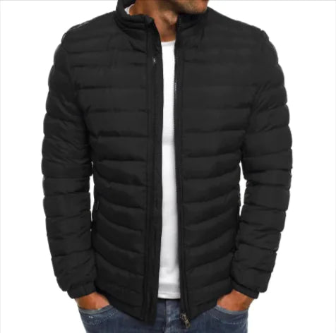 Men's Insulated Cotton Padded Jacket – Stylish Outdoor Zipper Coat - Lacatang Shop