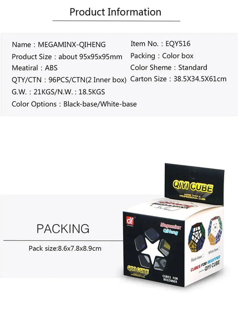QIYI Stickerless Megaminx Magic Cube - 12 - Sided Speed Puzzle Educational Toy for Kids - Lacatang Shop