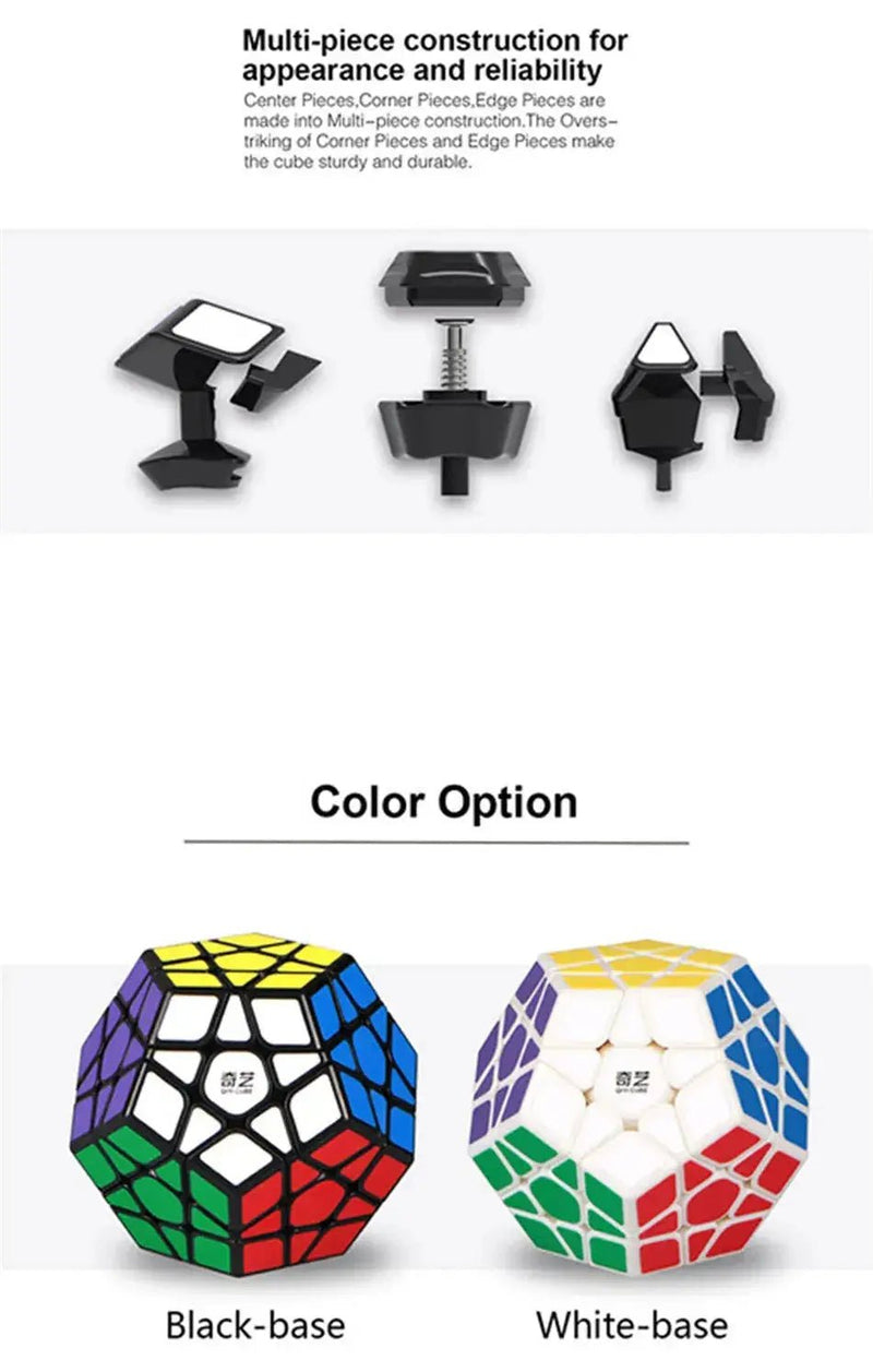 QIYI Stickerless Megaminx Speed Cube - 12 - Sided Educational Puzzle Toy for Kids - Lacatang Shop