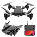 A sleek, black Blue Charlie quadcopter drone is shown in two states: unfolded and ready for flight, and folded for storage. Below the 2021 NEW Drone 4k profession HD Wide Angle Camera 1080P WiFi fpv Drone is a black remote controller with an antenna, holding a smartphone displaying a colorful screen. This camera drone also features a 4K camera for stunning aerial footage.