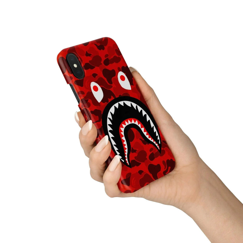 Red Camo Shark Mouth iPhone Case - Lacatang Shop