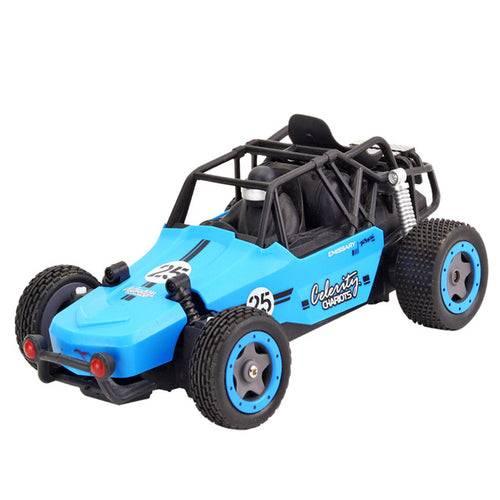 Orange Ariadne's Wall Climbing RC Car Truck features a blue design with a black roll cage, number 25 decals, and oversized rubber tires perfect for off-road racing. It's powered by a robust battery and showcases visible engine details along with sporty graphics for an exhilarating experience.