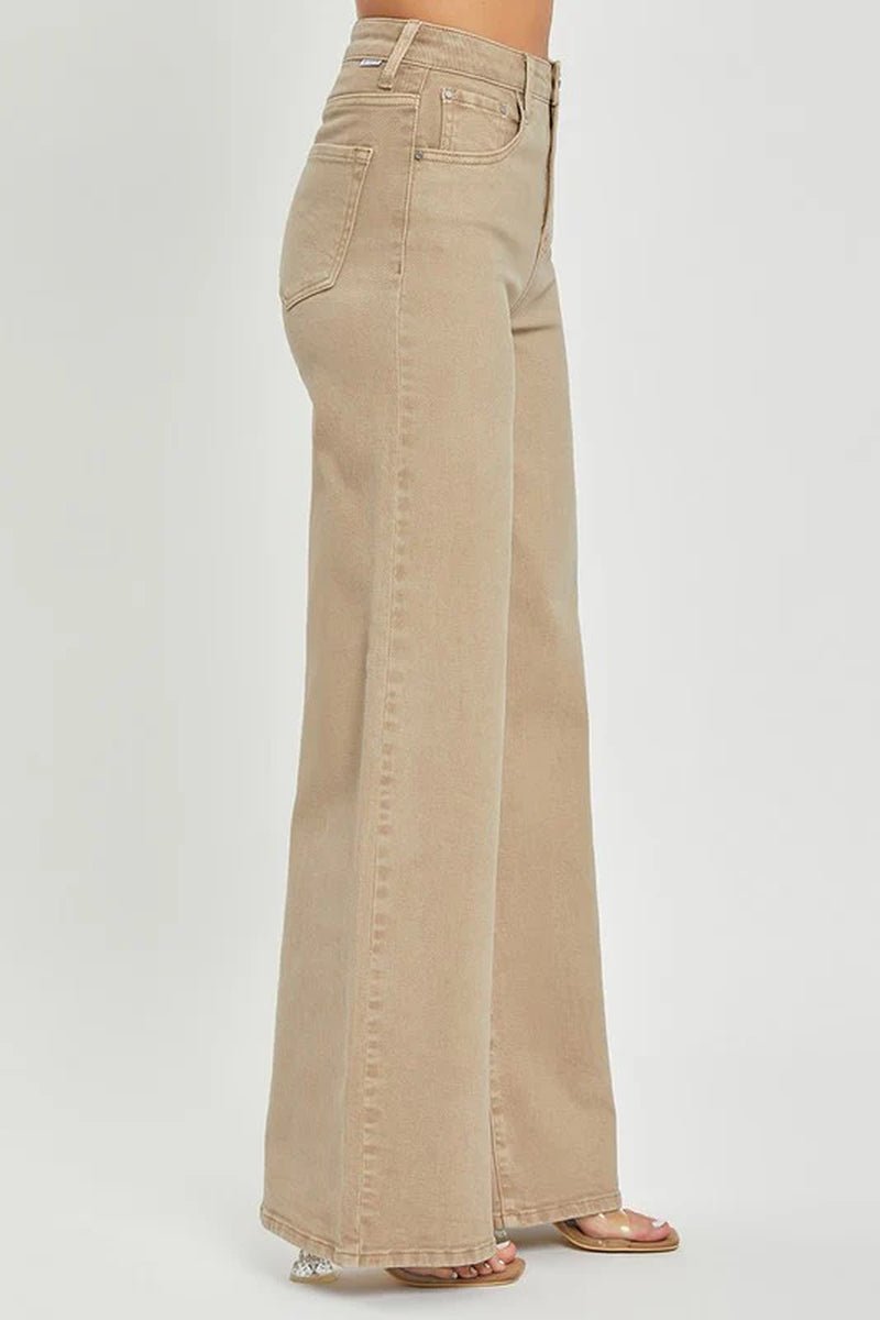 RISEN Plus High Rise Tummy Control Wide Leg Jeans - Lacatang Shop