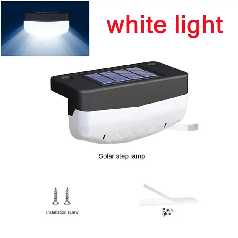 RnnTuu LED Solar Stair Lamp Outdoor Fence Light Garden Lights Pathway Yard Patio Steps Lamps Solar Night Light IP65 Waterproof - Lacatang Shop