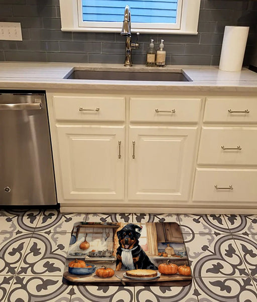 Rottweiler Fall Kitchen Pumpkins Memory Foam Kitchen Mat - Lacatang Shop
