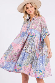 Sage & Fig Floral Collared Mini Dress - Lacatang Shop