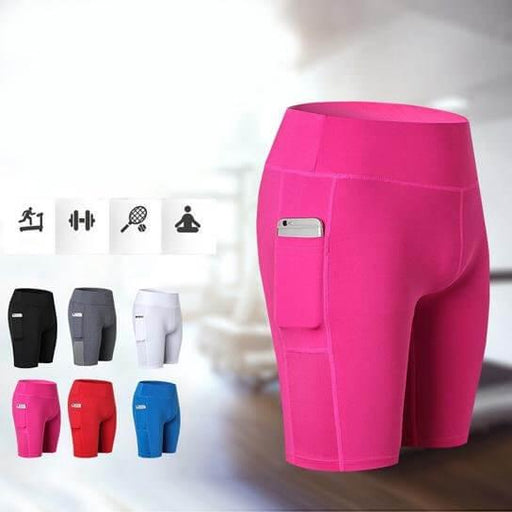 All Seasons Yoga Shorts Stretchable With Phone Pocket - Lacatang Shop