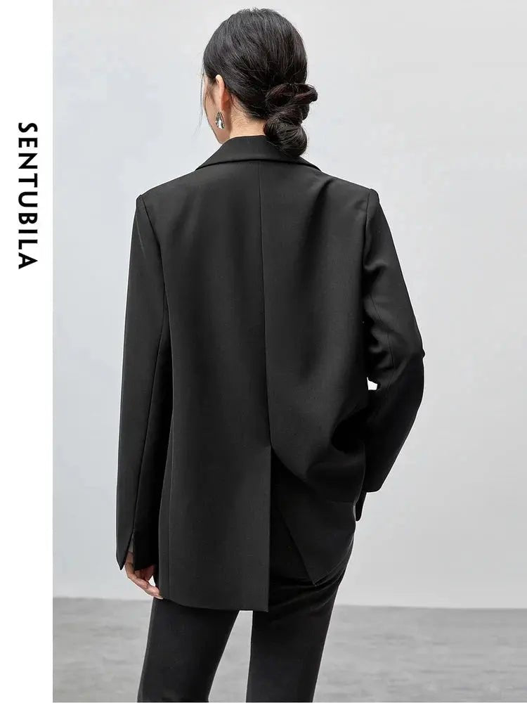 SENTUBILA Blazer Women 2025 Spring Black Suit Jackets Office Business Workwear Casual Blazers Coat Female Outerwear Clothing - Lacatang Shop