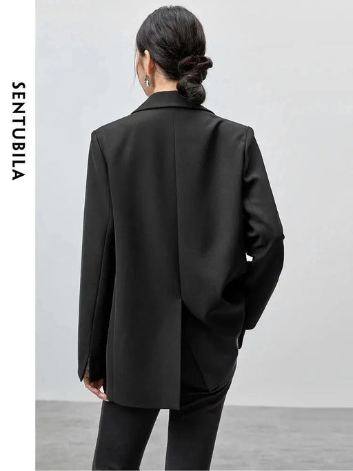 SENTUBILA Blazer Women 2025 Spring Black Suit Jackets Office Business Workwear Casual Blazers Coat Female Outerwear Clothing - Lacatang Shop