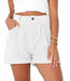 High waisted solid corduroy loose shorts - Lacatang Shop