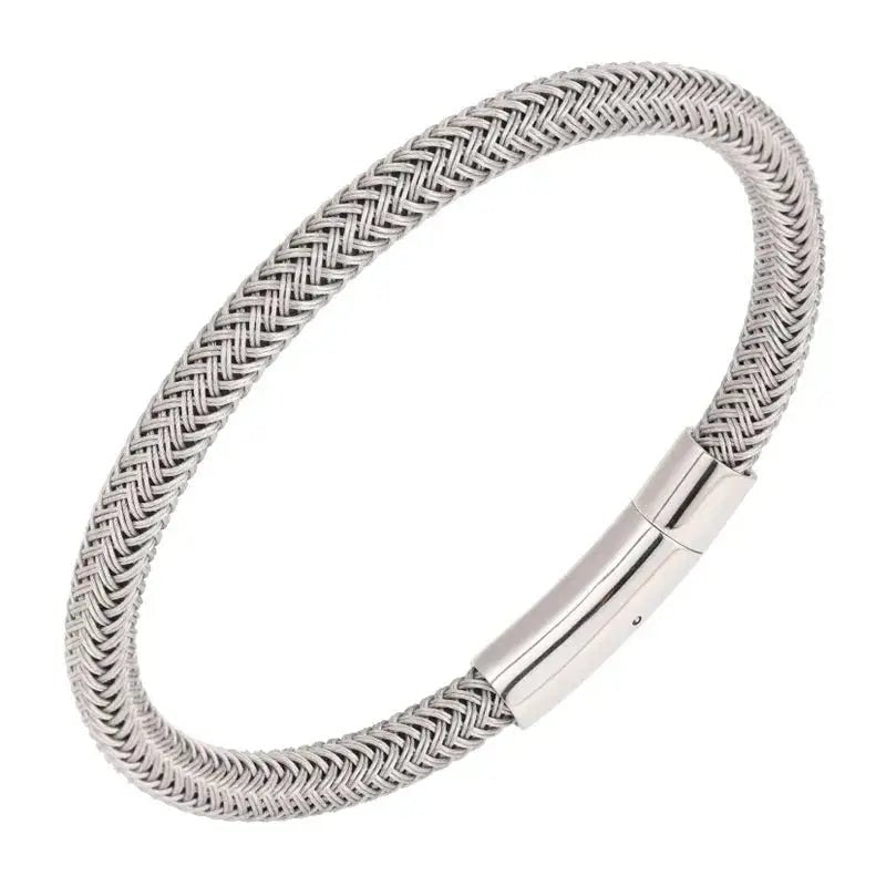 Simple and Fashionable White Black Titanium Steel Rope Wrist Strap Decorated Lovers Gift Free Shipping Bracelet wholesale - Lacatang Shop
