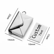 Stainless Steel Customized Letter Envelope Necklace Locket Jewelry Secret Love Note Pendant Engraved Note Photo for Women - Lacatang Shop