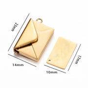 Stainless Steel Customized Letter Envelope Necklace Locket Jewelry Secret Love Note Pendant Engraved Note Photo for Women - Lacatang Shop
