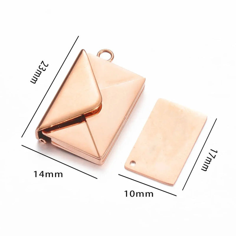 Stainless Steel Customized Letter Envelope Necklace Locket Jewelry Secret Love Note Pendant Engraved Note Photo for Women - Lacatang Shop