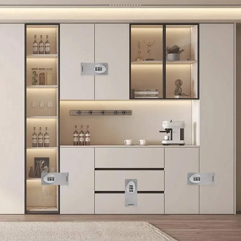 Stainless Steel Password Locks Slide Latches Keyless Combination Locks Kitchen Drawers Cabinets Cupboard Door Password Locks - Lacatang Shop