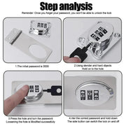 Stainless Steel Password Locks Slide Latches Keyless Combination Locks Kitchen Drawers Cabinets Cupboard Door Password Locks - Lacatang Shop