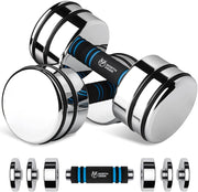 Steel Dumbbells Ultracompact & Adjustable Chrome Dumbbell with Foam Handles 5Lb 10Lb 15Lb 20Lb 30Lb 50Lb Home Gym Workout (Choice of Size) - Lacatang Shop