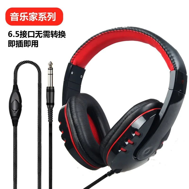 Student Musical Instrument Electronic Piano Headset 6.5mm Headset Monitor Headset Wired Guitar Music Headset Wholesale - Lacatang Shop
