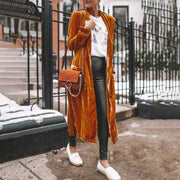 Stylish Women Coat Warm Fashion Golden Velvet Small Suit Jacket Long Sleeve 3D Cutting Office Outerwear - Lacatang Shop