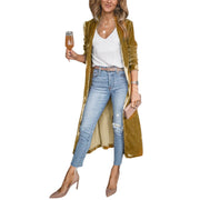 Stylish Women Coat Warm Fashion Golden Velvet Small Suit Jacket Long Sleeve 3D Cutting Office Outerwear - Lacatang Shop