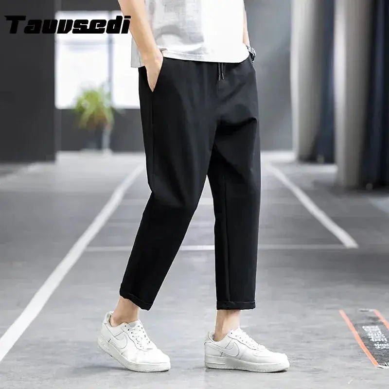 Summer Men Casual Pants Joggers Sweatpants Mens Solid Color Elastic Waist Trousers Fitness Sportswear Fashion Spring Sweatpants - Lacatang Shop