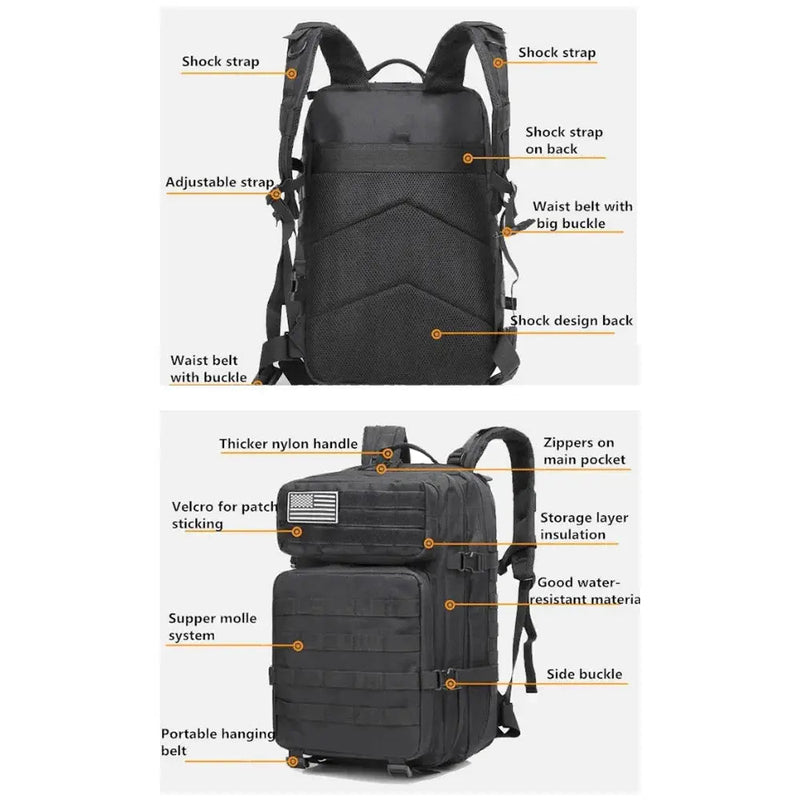 Tactical 45L Molle Rucksack Backpack - Lacatang Shop