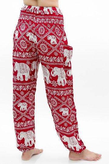 Burgundy ELEPHANT Pants Women Boho Pants Hippie Pants Yoga - Lacatang Shop