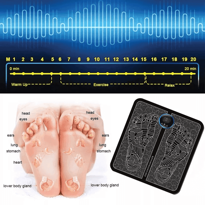 Electric EMS Foot Massager Pad Foot Muscle Stimulator Leg Massage - Lacatang Shop