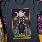 The Goddess Hecate Moon Tarot Card T Shirt Triple of Witchcraft Pagan Witch Clothing Hekate Wheel Wiccan Wicca - Lacatang Shop