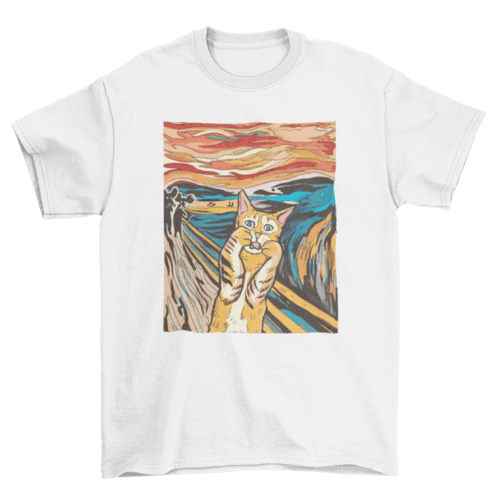 The Scream Parody Cat T-Shirt - Lacatang Shop