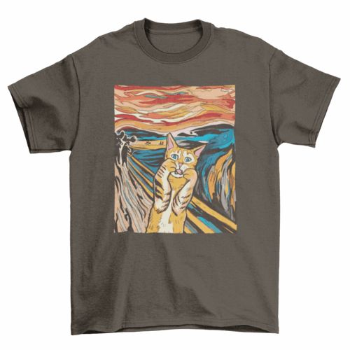 The Scream Parody Cat T-Shirt - Lacatang Shop