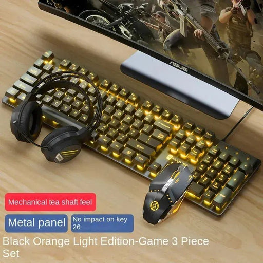 Three - piece Keyboard and Mouse Headset 75 Transparent Mechanical Keyboard Gaming Wired Keyboard RGB Hotswap Gamer Accessories - Lacatang Shop