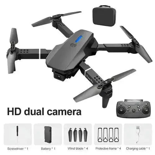 Toy drone E88 remote control small aircraft dual camera HD quadcopter - Lacatang Shop