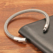 Trendy Black and White Titanium Steel Rope Bracelet for Couples - Ideal Gift with Free Shipping - Lacatang Shop