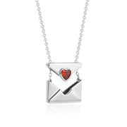 Trendy I Love You Letter Openable Envelope Shape Pendant Necklace Red Heart Zircon Stainless Steel Necklace Valentine Day Gifts - Lacatang Shop