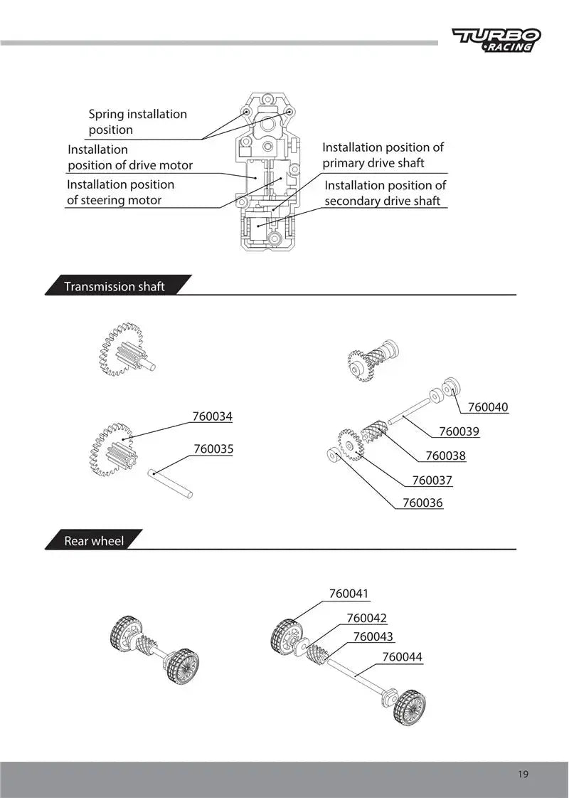Turbo Racing 1:76 C71 RC Car Spare Parts - 1 Piece Racing Track Accessory - Lacatang Shop