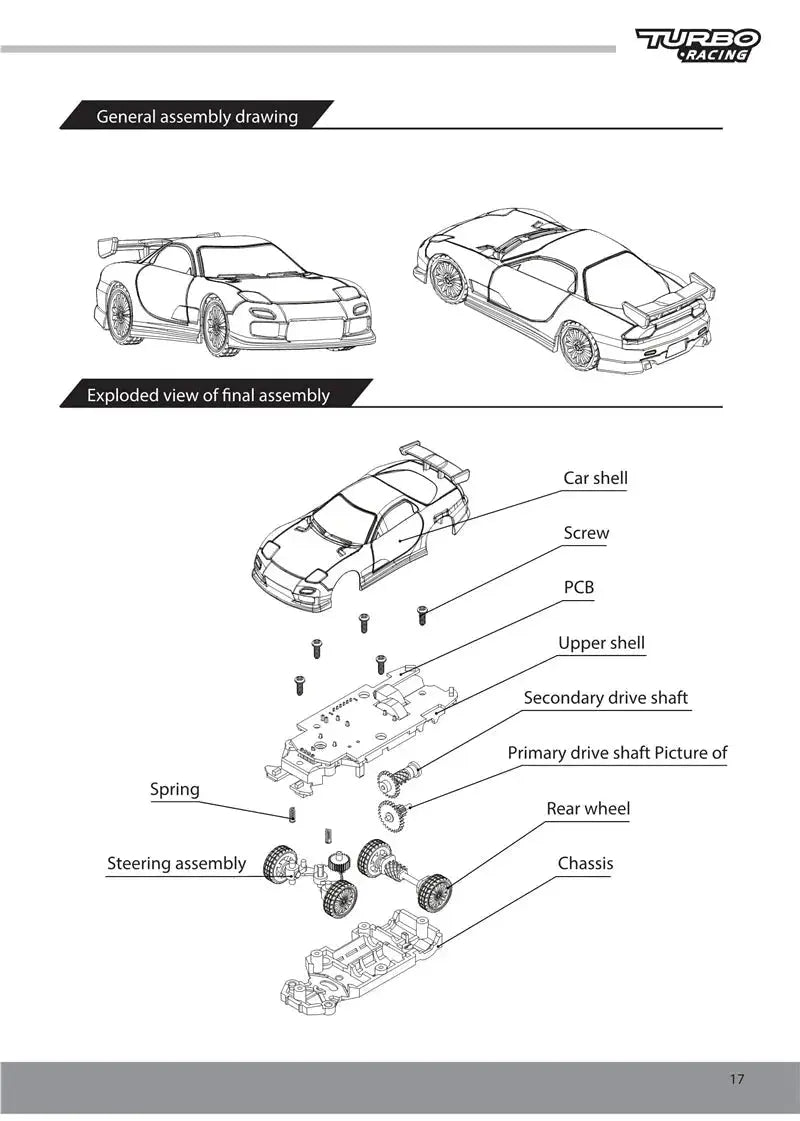 Turbo Racing 1:76 C71 RC Car Spare Parts - 1pc Racing Track Accessory - Lacatang Shop