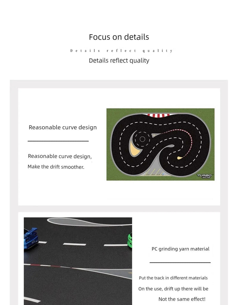 Turbo Racing 1:76 Electric Drift Track Set with Cement Pier and Jumping Platform - Lacatang Shop