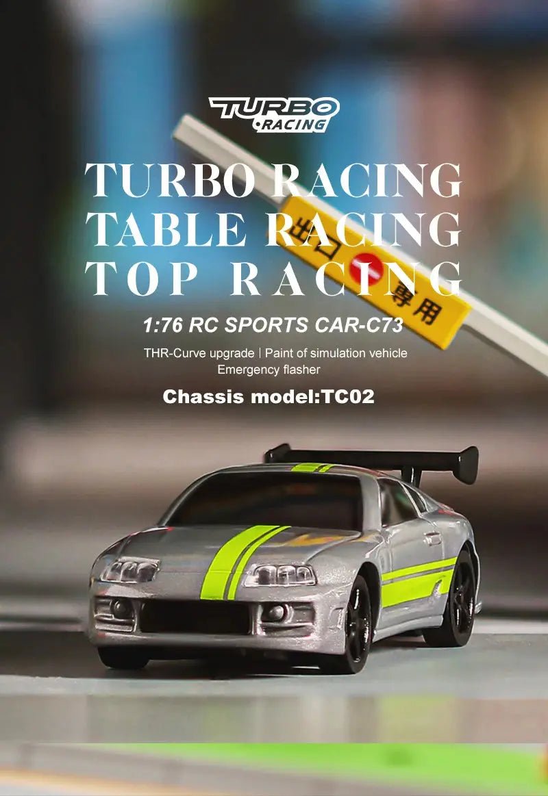 Turbo Racing 1:76 Scale RC Sport Car C72 C73 Table Game Racing Remote Control Mini Model Full Proportional RTR Kit Toys - Lacatang Shop
