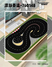Turbo Racing Drift Track Set with Cement Pier and Jumping Platform, 1:76 Scale Car Scene Mat - Lacatang Shop