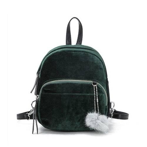 Fashion Backpack Women Mini Fur Ball School Bags - Lacatang Shop