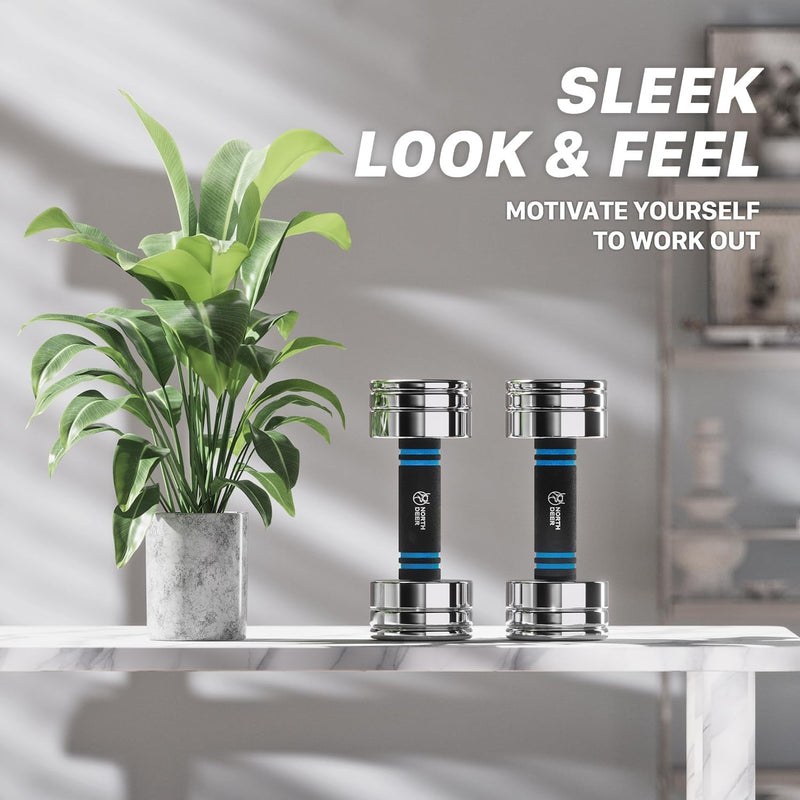 UltraFlex Adjustable Chrome Dumbbells with Foam Grip - Lacatang Shop