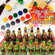Unfinished Wood Chess Pieces Only Set of 32 Pcs Paint Your Own Chess Set DIY Kit - Lacatang Shop