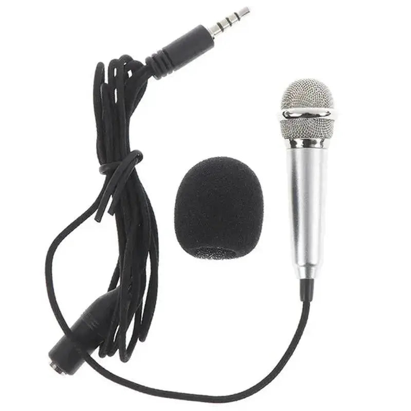 Universal 3.5Mm Portable Stereo Studio Mic KTV Karaoke Mini Microphone for Smart Phone Laptops PC Desktop Handheld Audio Mikrof - Lacatang Shop