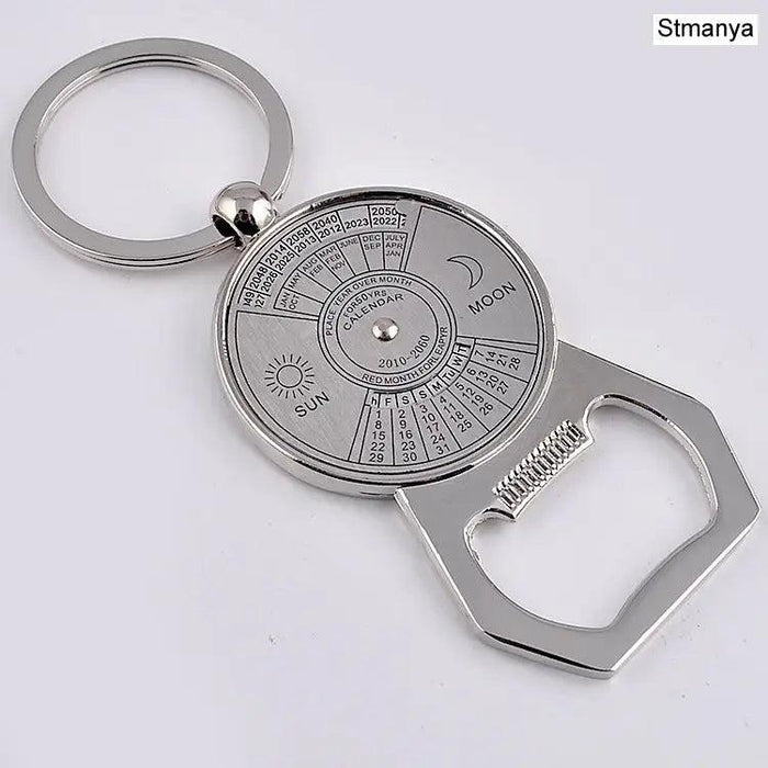 50 Years Super Perpetual Calendar Key Chain Bottle Opener Key Rings Astrology KeyChain Party Gift Key Holder Gift Jewelry - Lacatang Shop