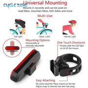 USB Rechargeable Bright Red LED Bicycle Tail Light for Enhanced Night Riding Safety - Lacatang Shop