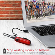 USB Rechargeable Bright Red LED Bicycle Tail Light for Enhanced Night Riding Safety - Lacatang Shop