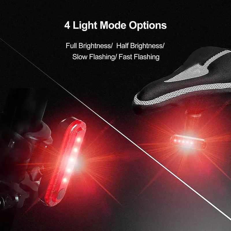 USB Rechargeable Bright Red LED Bicycle Tail Light for Enhanced Night Riding Safety - Lacatang Shop