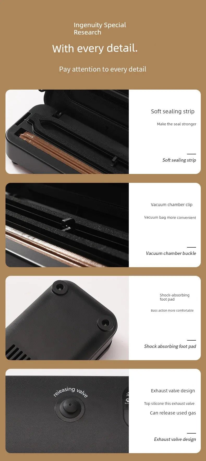 Vacuum Packaging Machine Small Household Sealing Machine Sealed Fresh - Keeping Vacuator Automatic Pressing Sealing Machine - Lacatang Shop